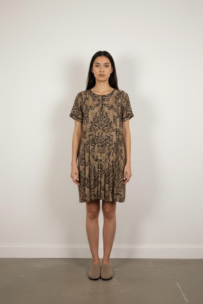 Robe Courte Marron et Noire - Taille L/40