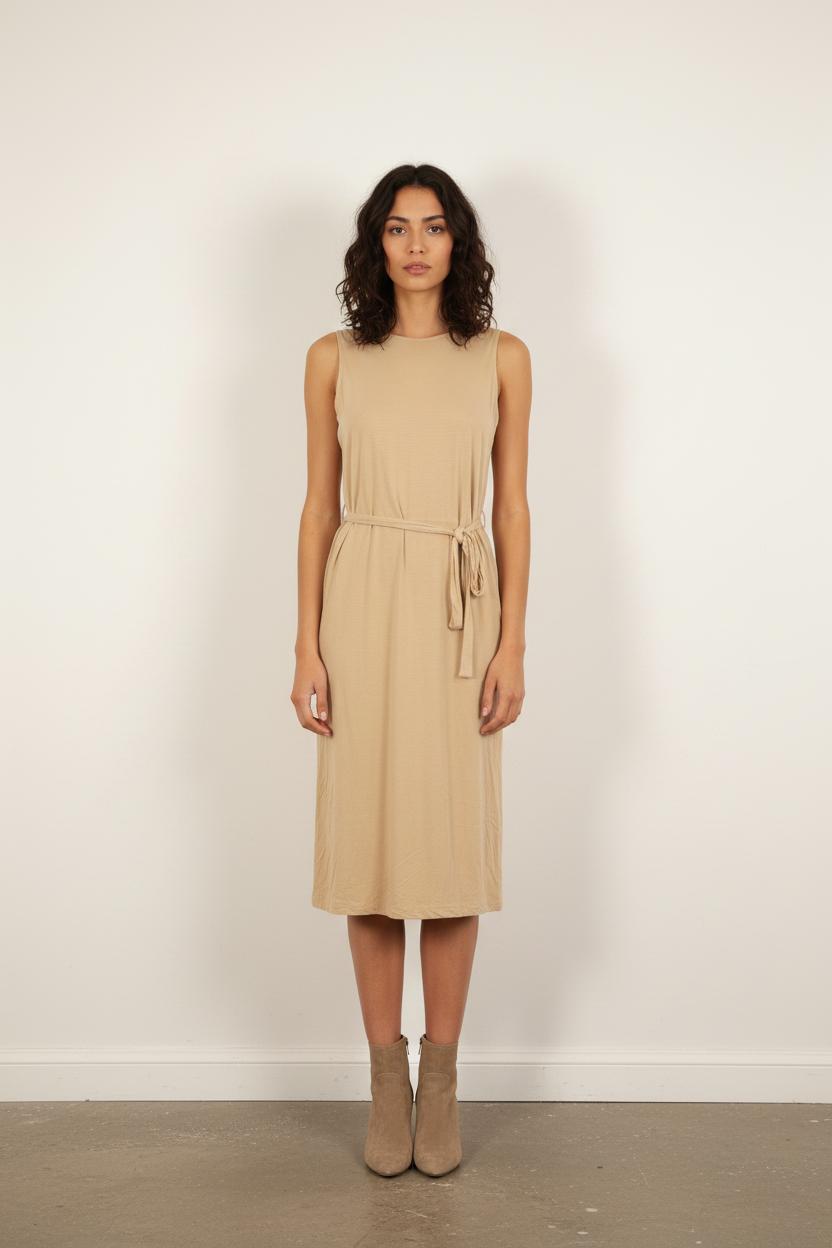 Robe Ceinturée Beige - Taille XS/34
