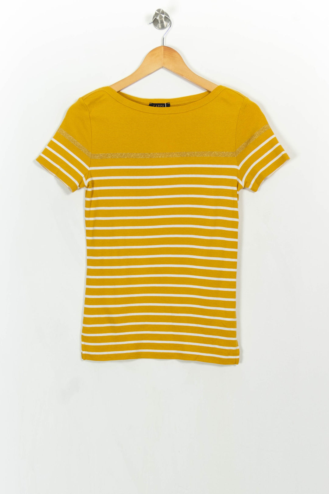 Tee-shirt Jaune et Blanc - Taille S/36 de la marque Caroll | PARAD62393 - Vendu par Paradigme - Image 2