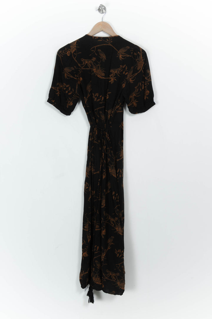 Robe Longue Noire et Marron - Taille M/38 de la marque La Fée Maraboutée | PARAD62396 - Vendu par Paradigme - Image 4