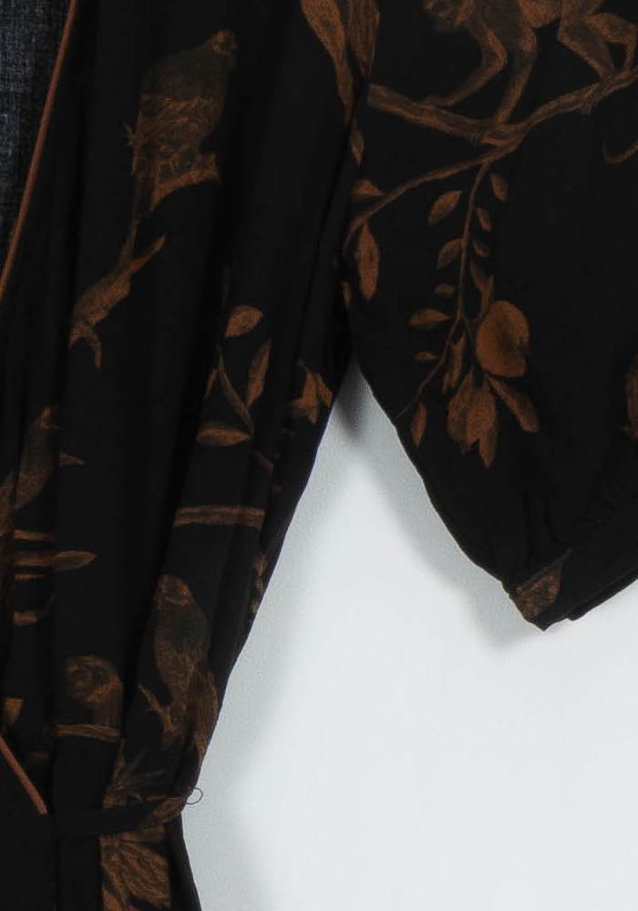Robe Longue Noire et Marron - Taille M/38 de la marque La Fée Maraboutée | PARAD62396 - Vendu par Paradigme - Image 3