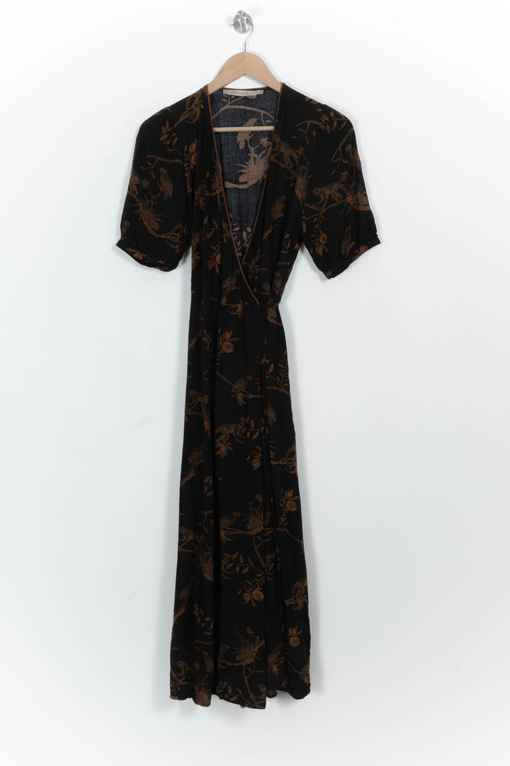 Robe Longue Noire et Marron - Taille M/38 de la marque La Fée Maraboutée | PARAD62396 - Vendu par Paradigme - Image 2