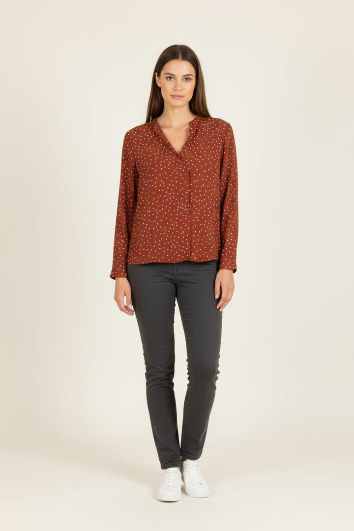 Blouse Marron à Pois Blancs - Taille T.U. de la marque Des petits hauts | PARAD62431 - Vendu par Paradigme - Image 1
