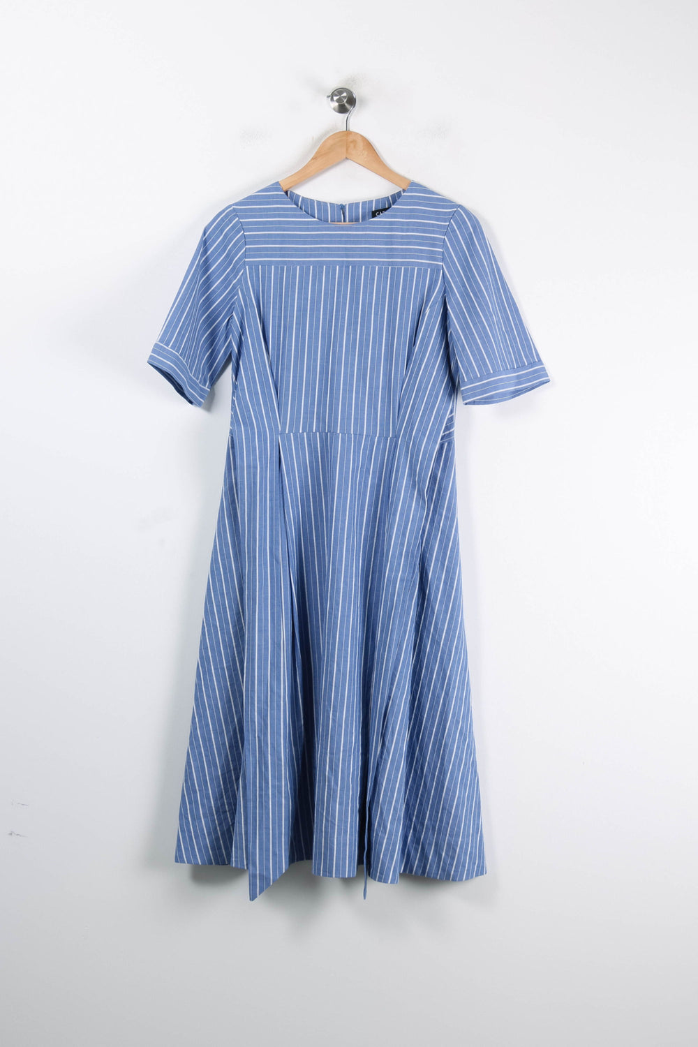 Robe Courte Bleu à Rayures Blanches - Taille M/38 de la marque Caroll | PARAD62434 - Vendu par Paradigme - Image 2
