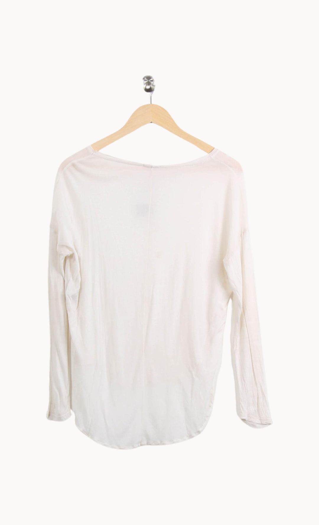 Tee-shirt Manches Longues Blanc - Taille XS/34 de la marque American Vintage | PARAD62443 - Vendu par Paradigme - Image 4