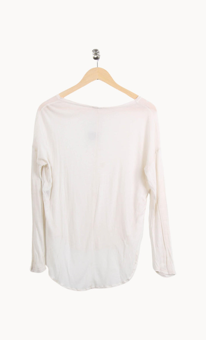 Tee-shirt Manches Longues Blanc - Taille XS/34 de la marque American Vintage | PARAD62443 - Vendu par Paradigme - Image 4