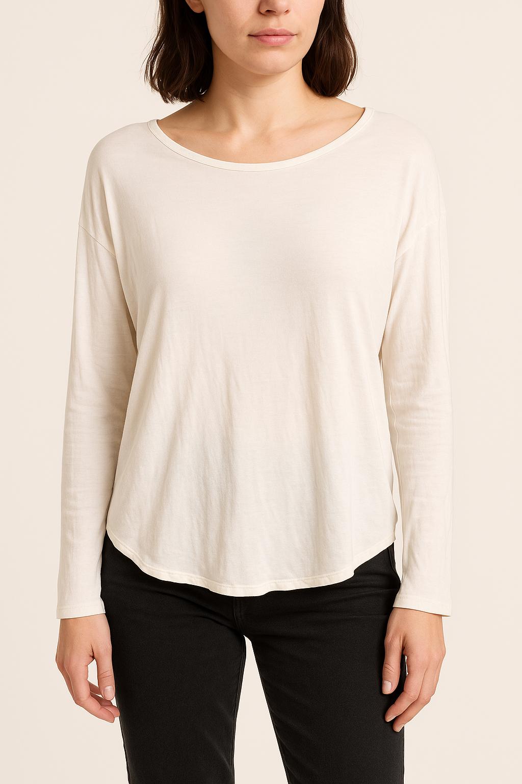 Tee-shirt Manches Longues Blanc - Taille XS/34 de la marque American Vintage | PARAD62443 - Vendu par Paradigme - Image 1