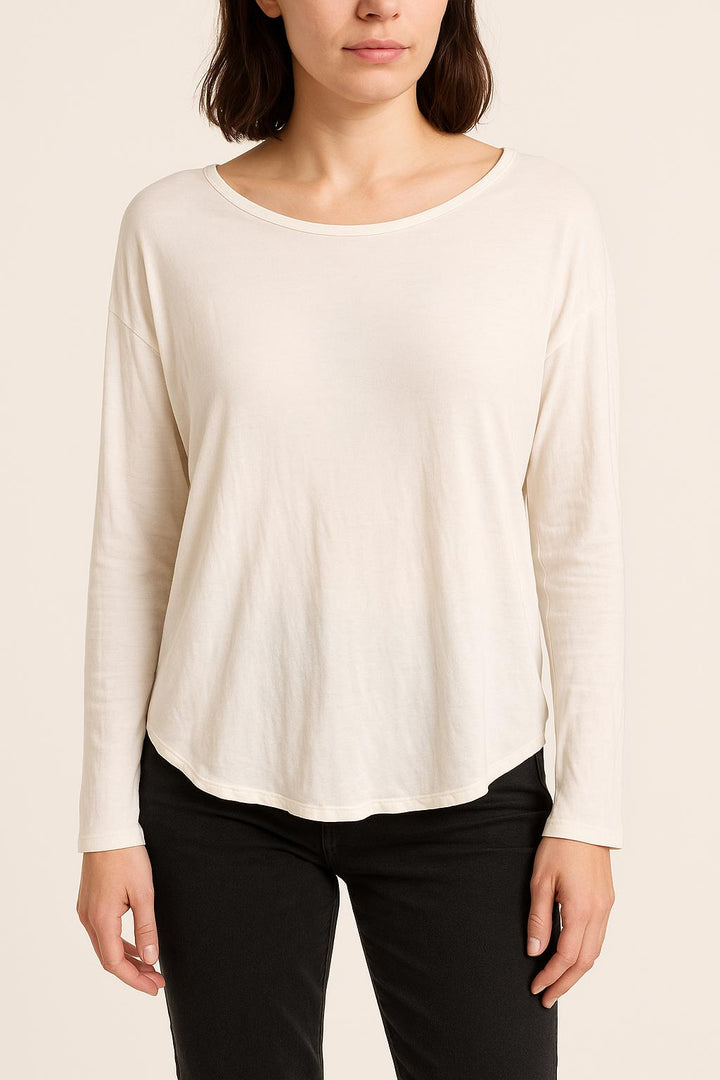 Tee-shirt Manches Longues Blanc - Taille XS/34 de la marque American Vintage | PARAD62443 - Vendu par Paradigme - Image 1