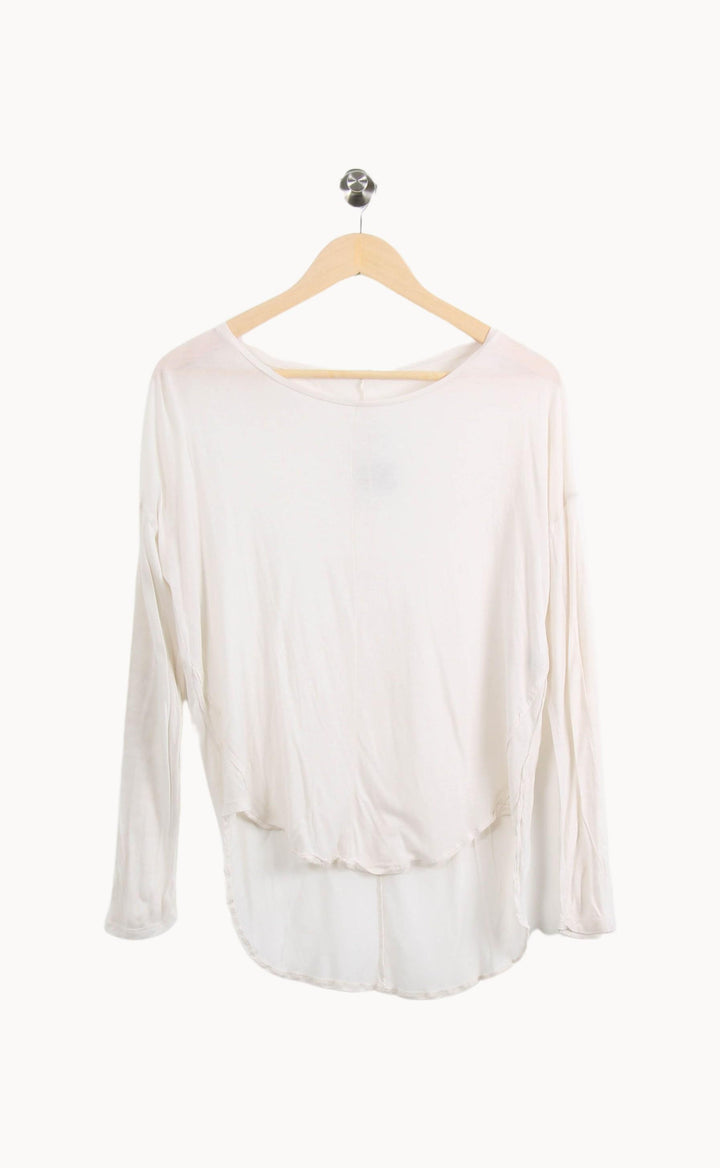 Tee-shirt Manches Longues Blanc - Taille XS/34 de la marque American Vintage | PARAD62443 - Vendu par Paradigme - Image 2