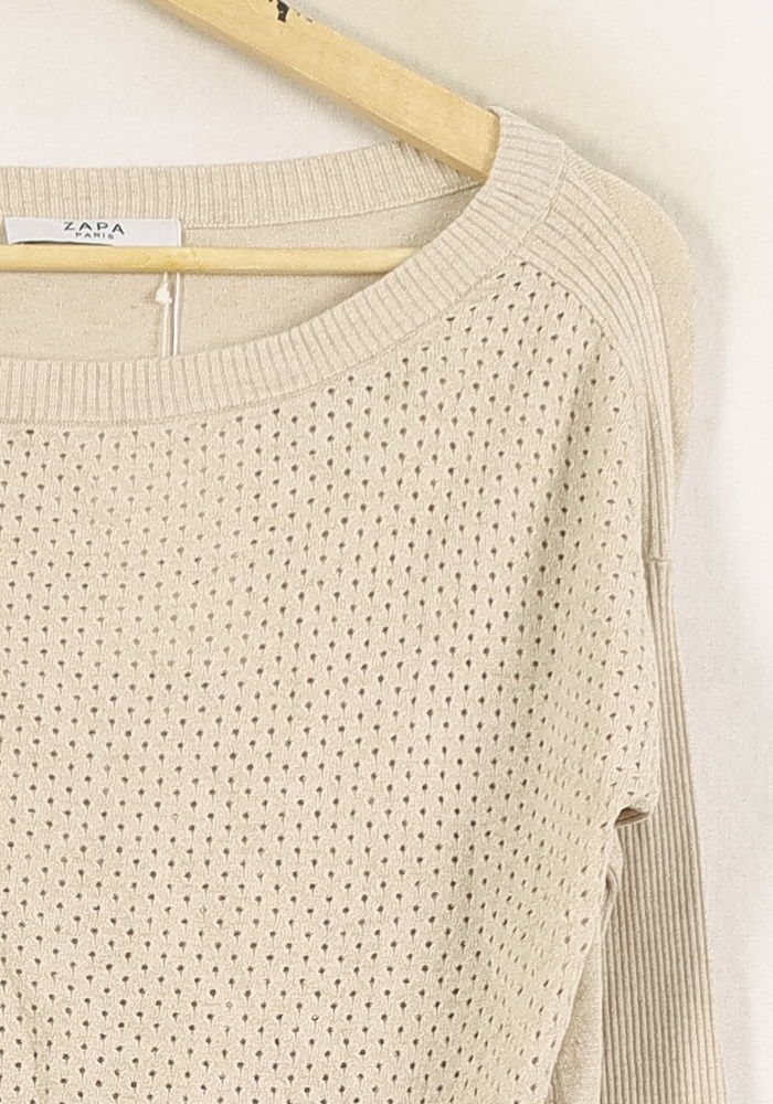 Pull Beige - Taille S/36 de la marque ZAPA | PARAD62456 - Vendu par Paradigme - Image 3