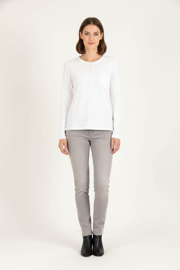 Tee-shirt Manches Longues Blanc - Taille XS/34 de la marque IKKS | PARAD62457 - Vendu par Paradigme - Image 1
