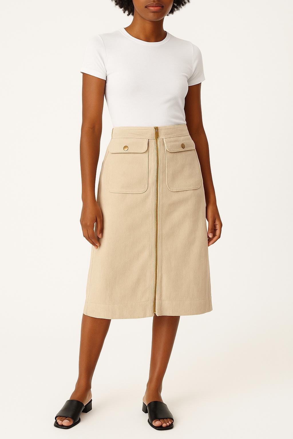 Jupe Midi Beige - Taille S/36 de la marque Bérénice | PARAD62499 - Vendu par Paradigme - Image 1