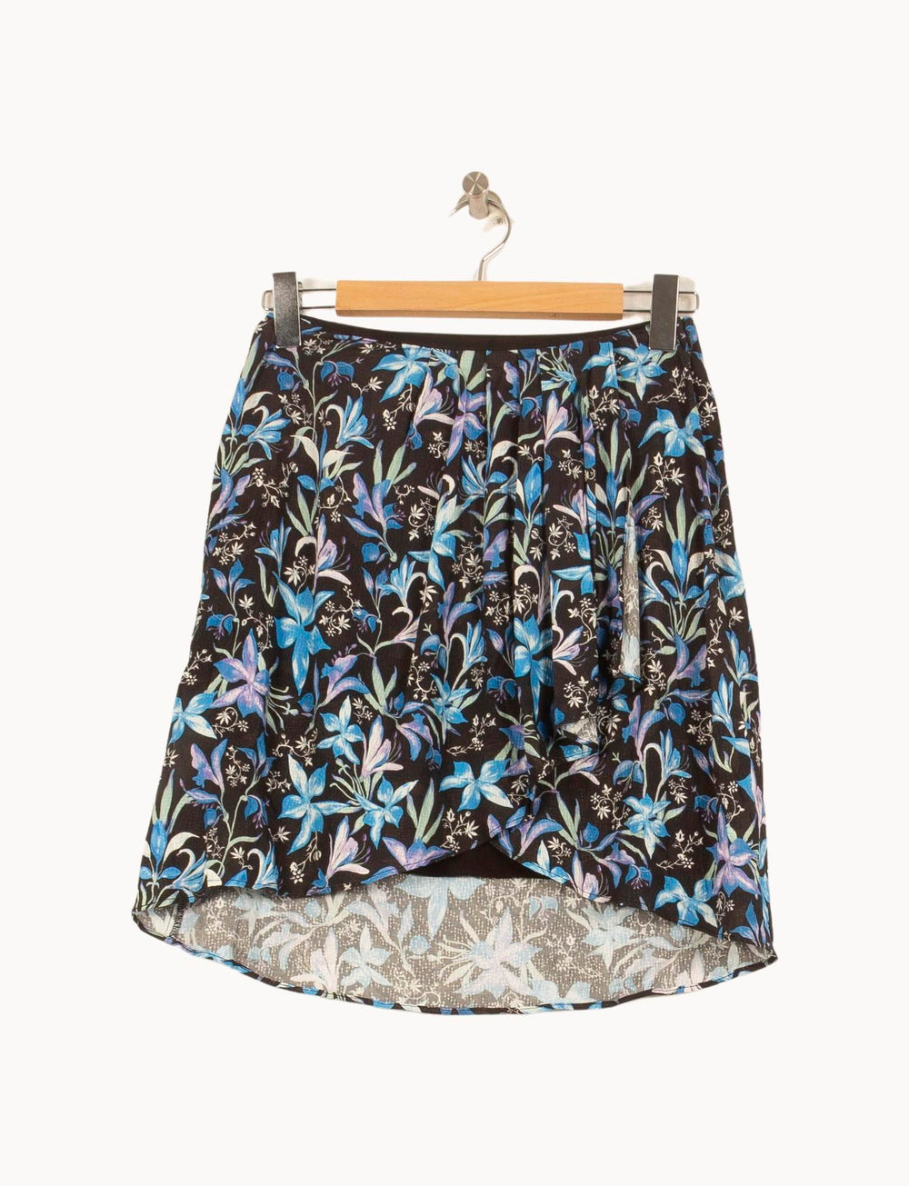 Jupe Fleurie Noire et Bleue - Taille S/36 de la marque Bérénice | PARAD62500 - Vendu par Paradigme - Image 2