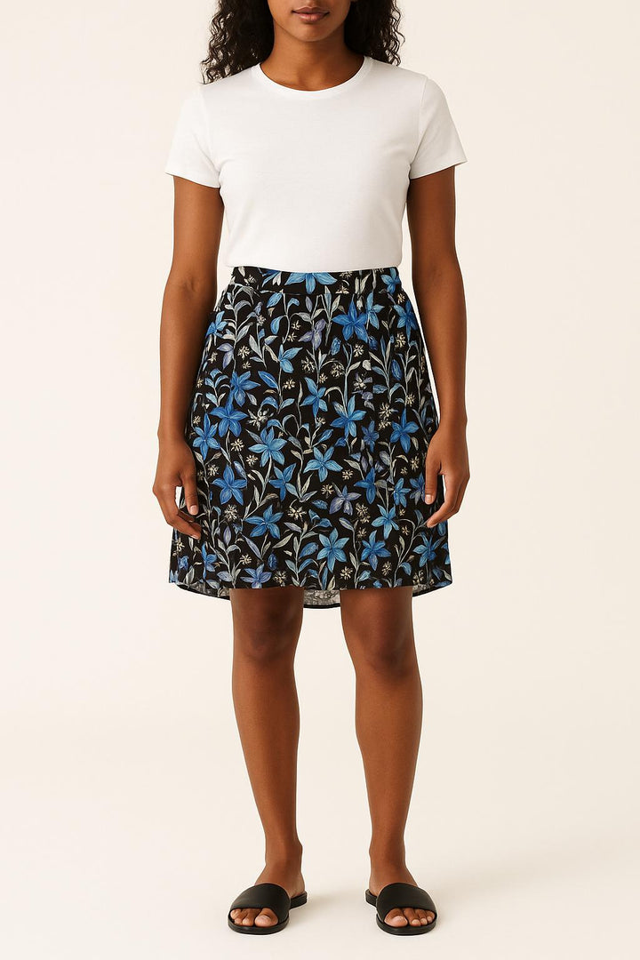 Jupe Midi Noire et Bleue - Taille S/36 de la marque Bérénice | PARAD62501 - Vendu par Paradigme - Image 1
