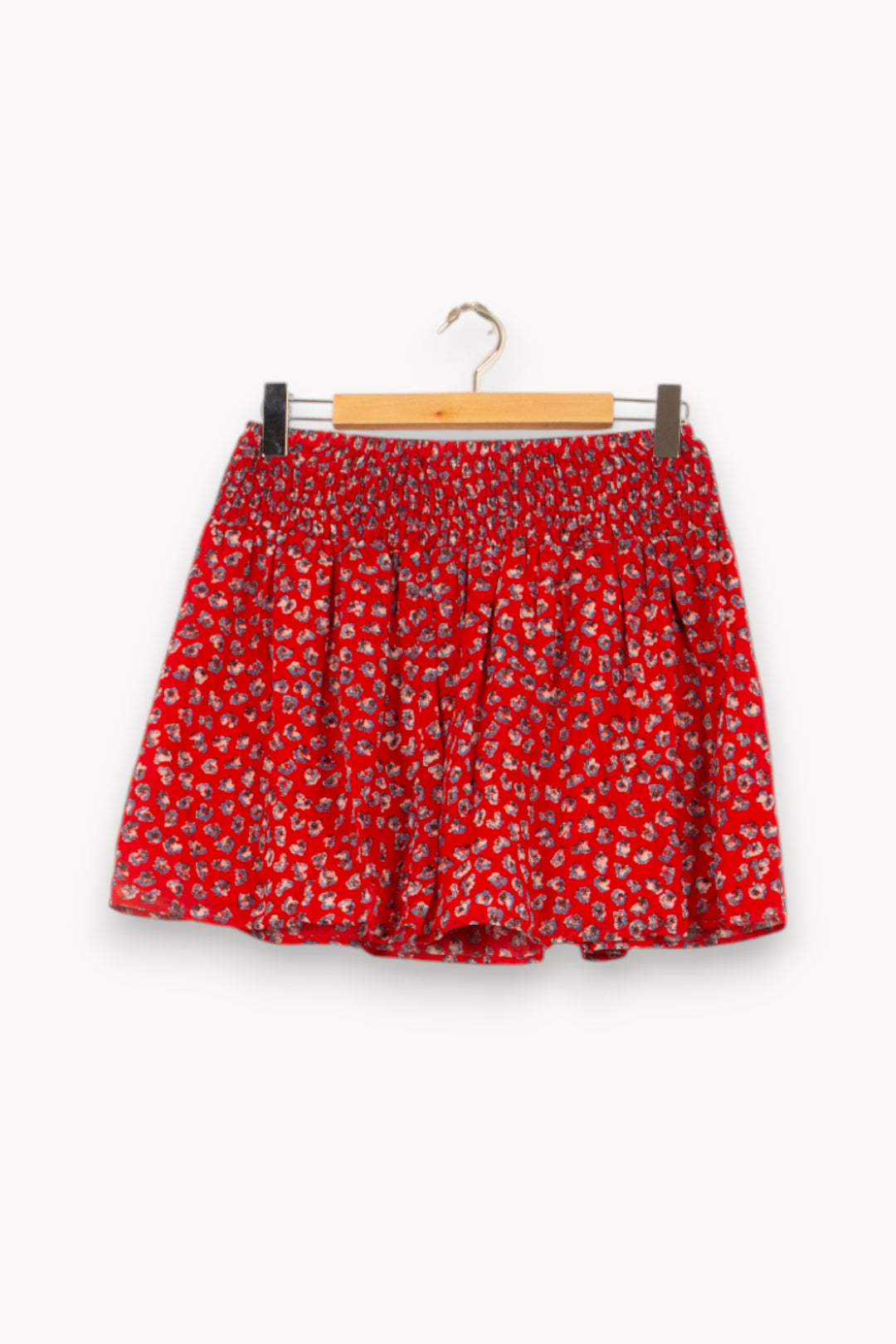 Jupe Courte Rouge à Fleurs - Taille S/36 de la marque Bérénice | PARAD62506 - Vendu par Paradigme - Image 2