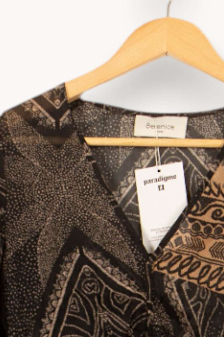 Blouse Noire et Beige - Taille S/36 de la marque Bérénice | PARAD62508 - Vendu par Paradigme - Image 3