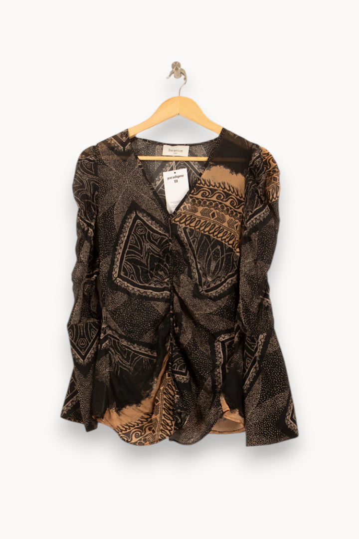 Blouse Noire et Beige - Taille S/36 de la marque Bérénice | PARAD62508 - Vendu par Paradigme - Image 2