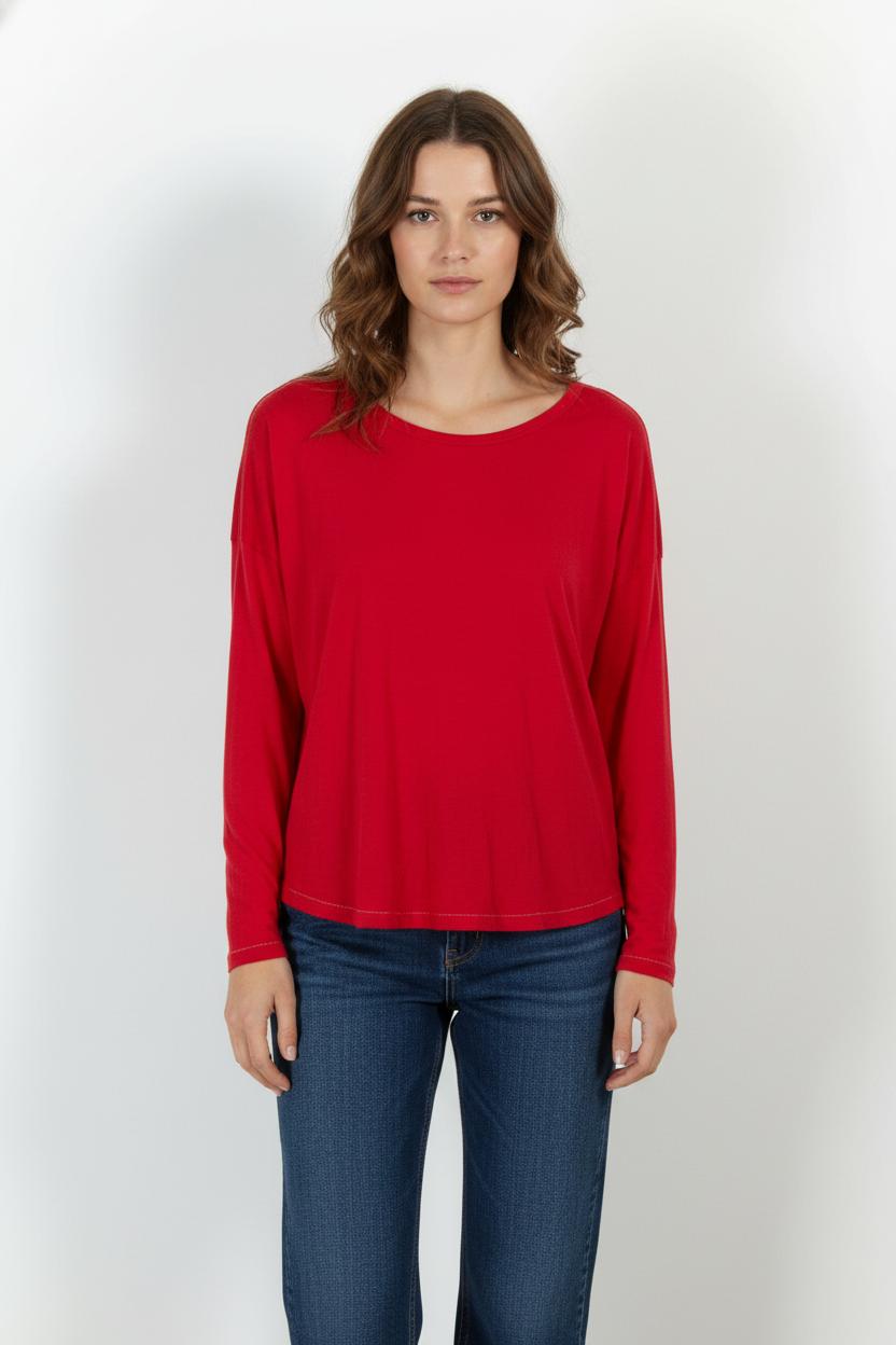 Tee-shirt manches longues rouge - Taille XS/34 de la marque Bérénice | PARAD62517 - Vendu par Paradigme - Image 1
