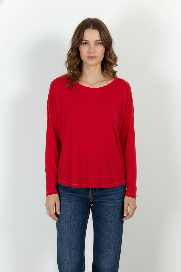 Tee-shirt manches longues rouge - Taille XS/34 de la marque Bérénice | PARAD62517 - Vendu par Paradigme - Image 1