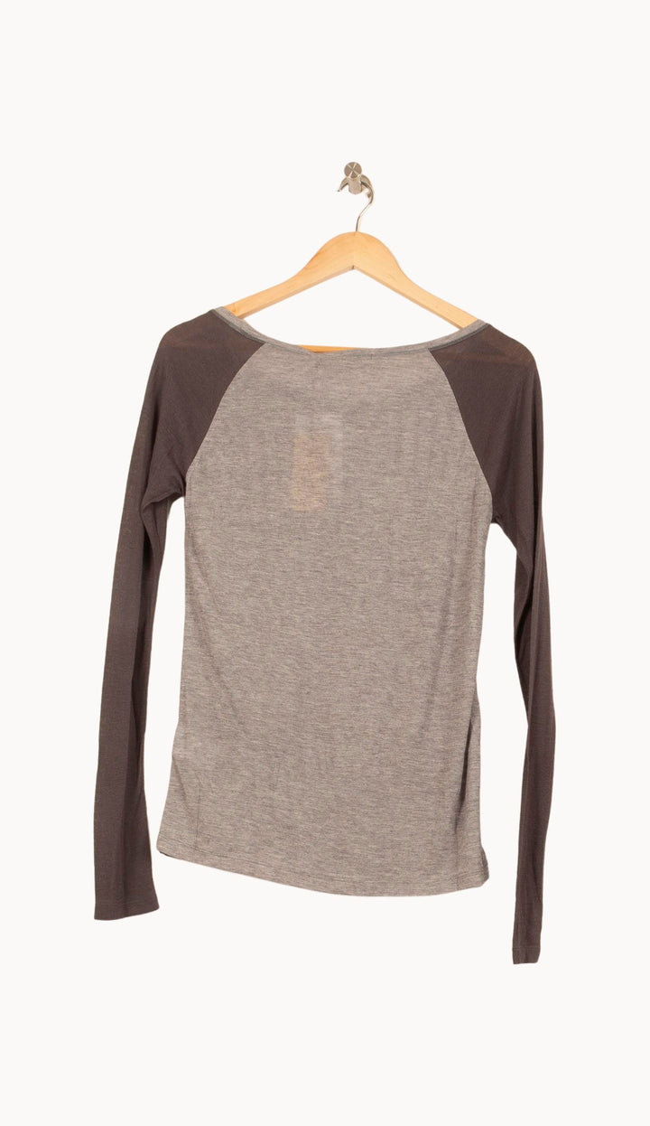 Tee-shirt manches raglan Gris et Marron - Taille S/36 de la marque Bérénice | PARAD62526 - Vendu par Paradigme - Image 4