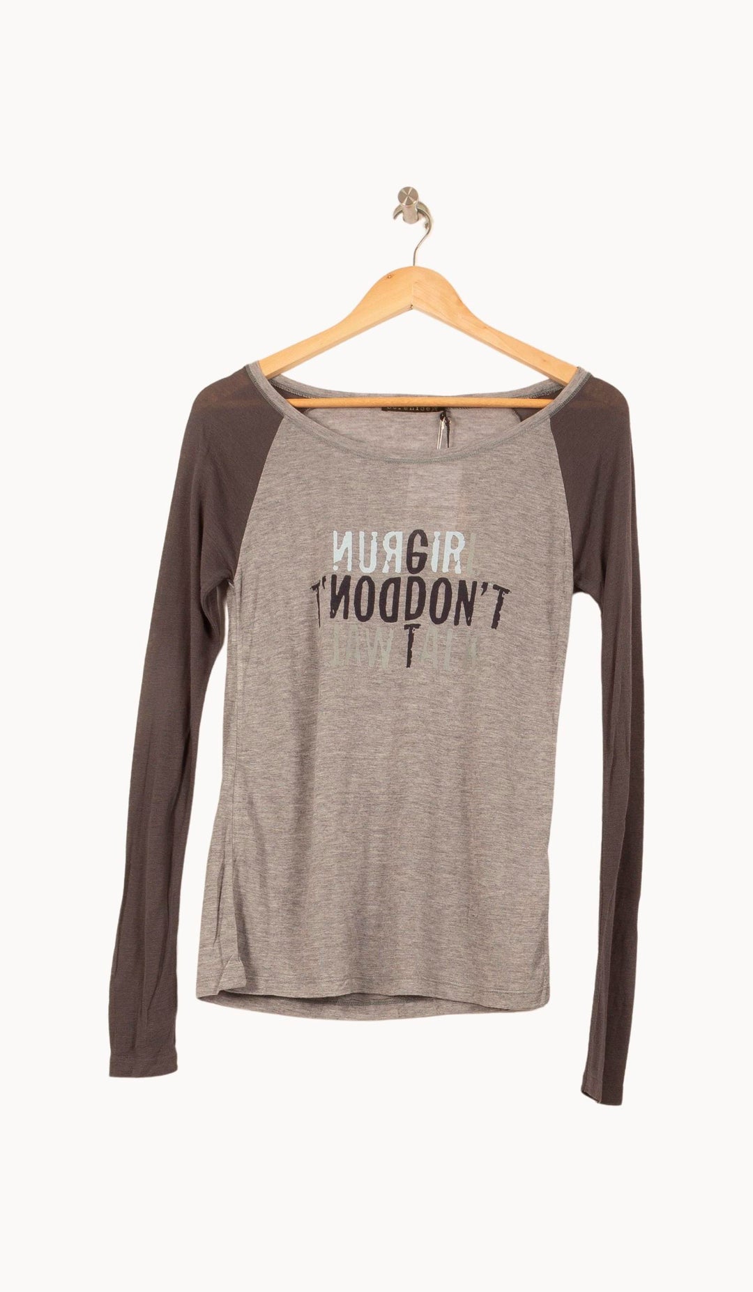 Tee-shirt manches raglan Gris et Marron - Taille S/36 de la marque Bérénice | PARAD62526 - Vendu par Paradigme - Image 2