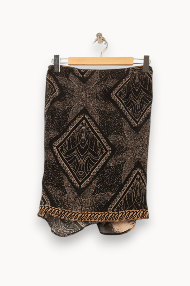 Jupe Drapée Noire et Beige - Taille S/36 de la marque Bérénice | PARAD62535 - Vendu par Paradigme - Image 4