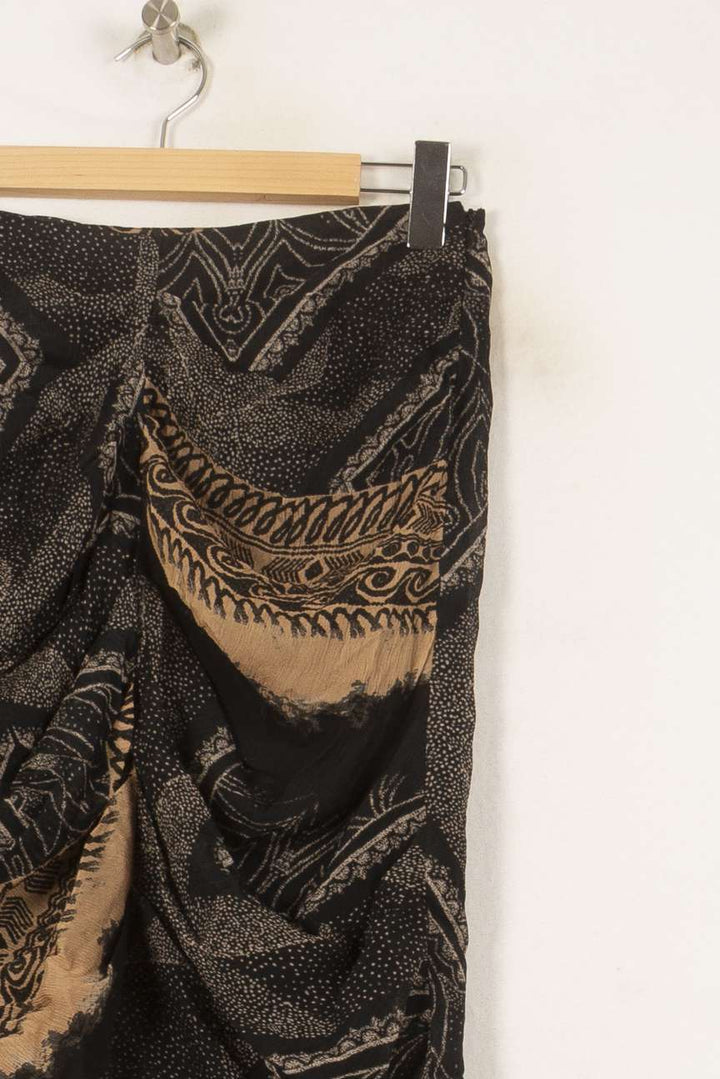 Jupe Drapée Noire et Beige - Taille S/36 de la marque Bérénice | PARAD62535 - Vendu par Paradigme - Image 3