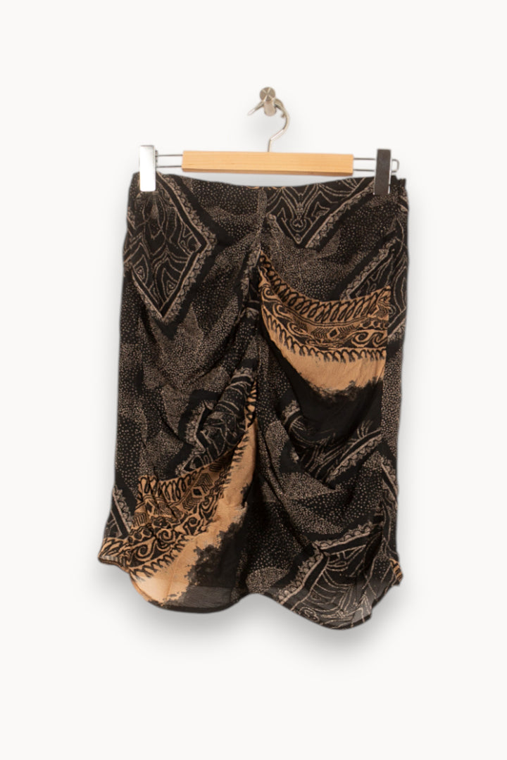 Jupe Drapée Noire et Beige - Taille S/36 de la marque Bérénice | PARAD62535 - Vendu par Paradigme - Image 2