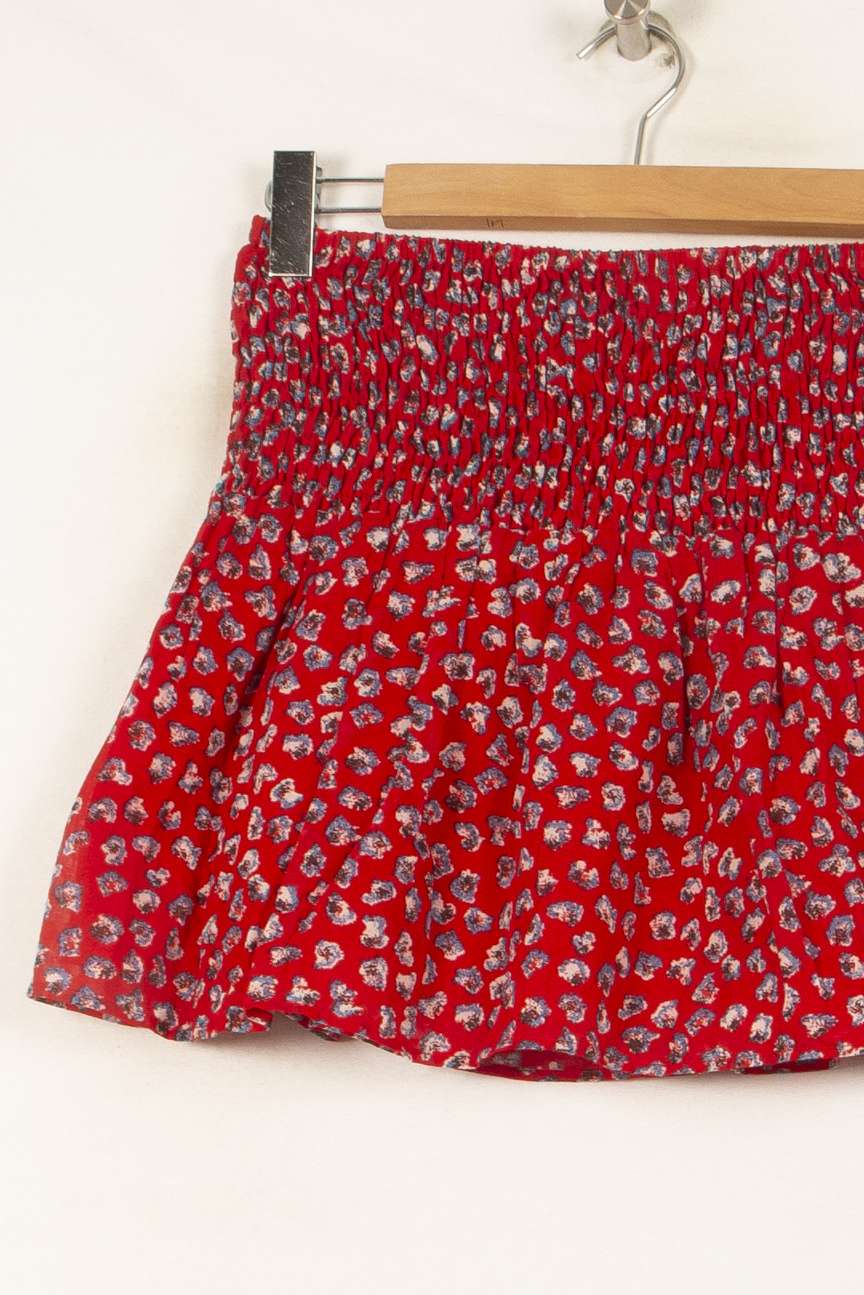 Jupe Courte Rouge à Fleurs - Taille S/36 de la marque Bérénice | PARAD62540 - Vendu par Paradigme - Image 3