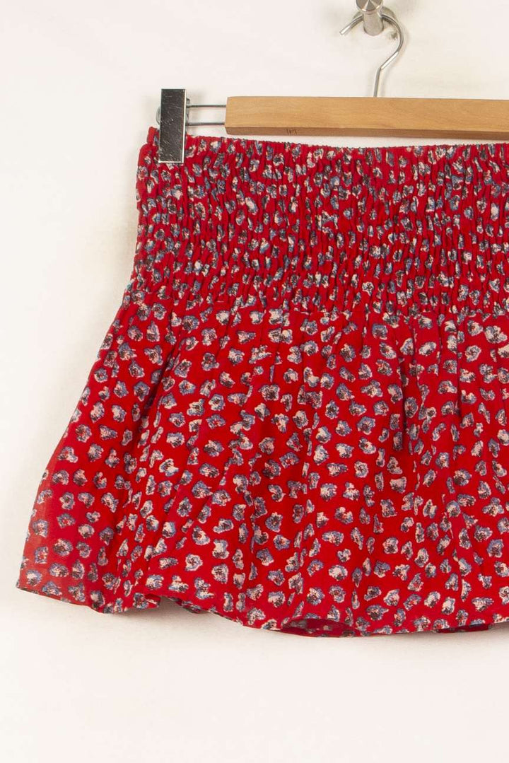 Jupe Courte Rouge à Fleurs - Taille S/36 de la marque Bérénice | PARAD62540 - Vendu par Paradigme - Image 3