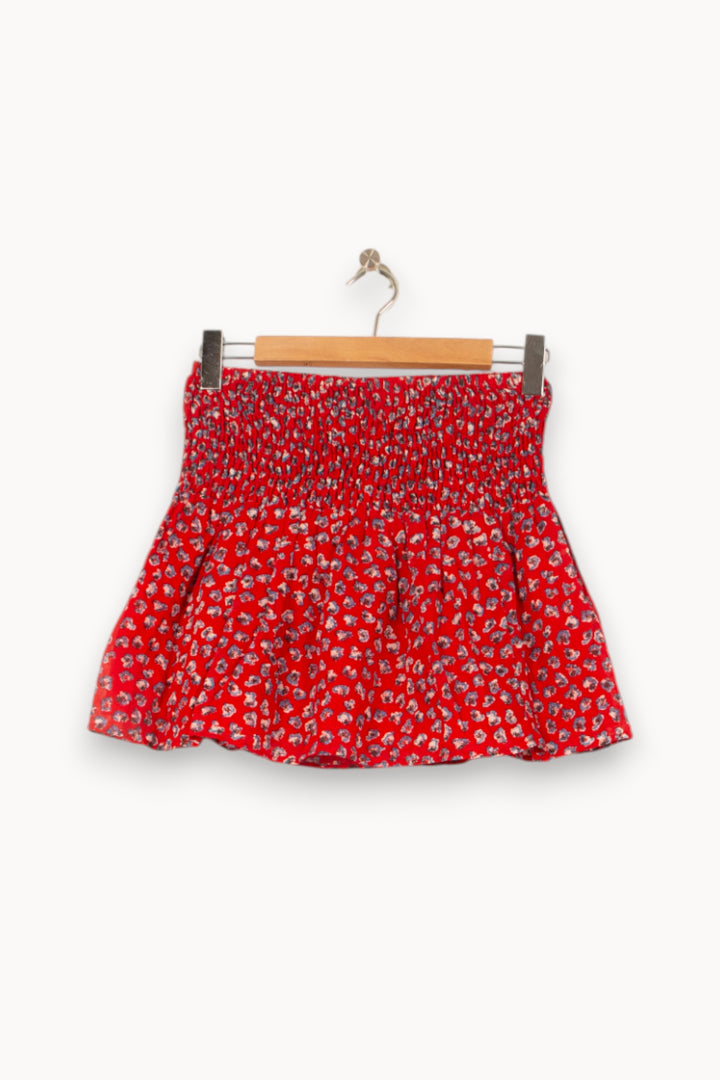 Jupe Courte Rouge à Fleurs - Taille S/36 de la marque Bérénice | PARAD62540 - Vendu par Paradigme - Image 2