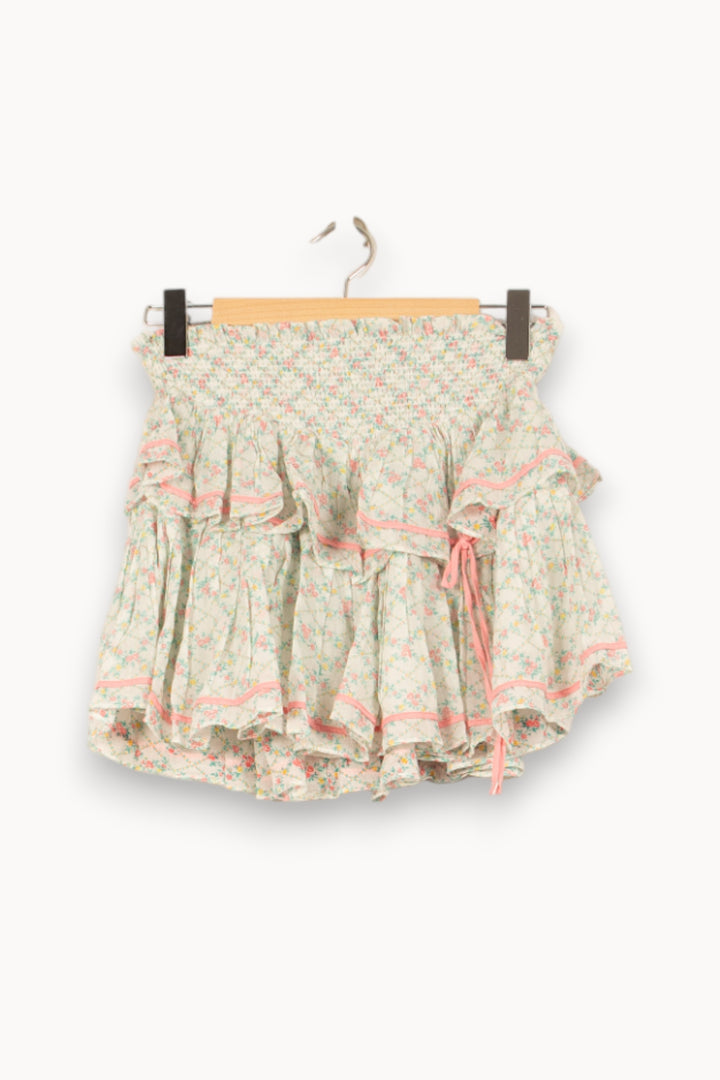 Jupe Volantée Blanche et Rose - Taille S/36 de la marque Bérénice | PARAD62541 - Vendu par Paradigme - Image 2