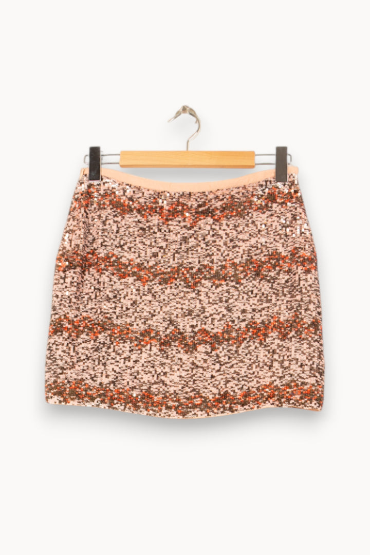 Jupe Courte Rose et Marron - Taille S/36 de la marque Bérénice | PARAD62543 - Vendu par Paradigme - Image 4