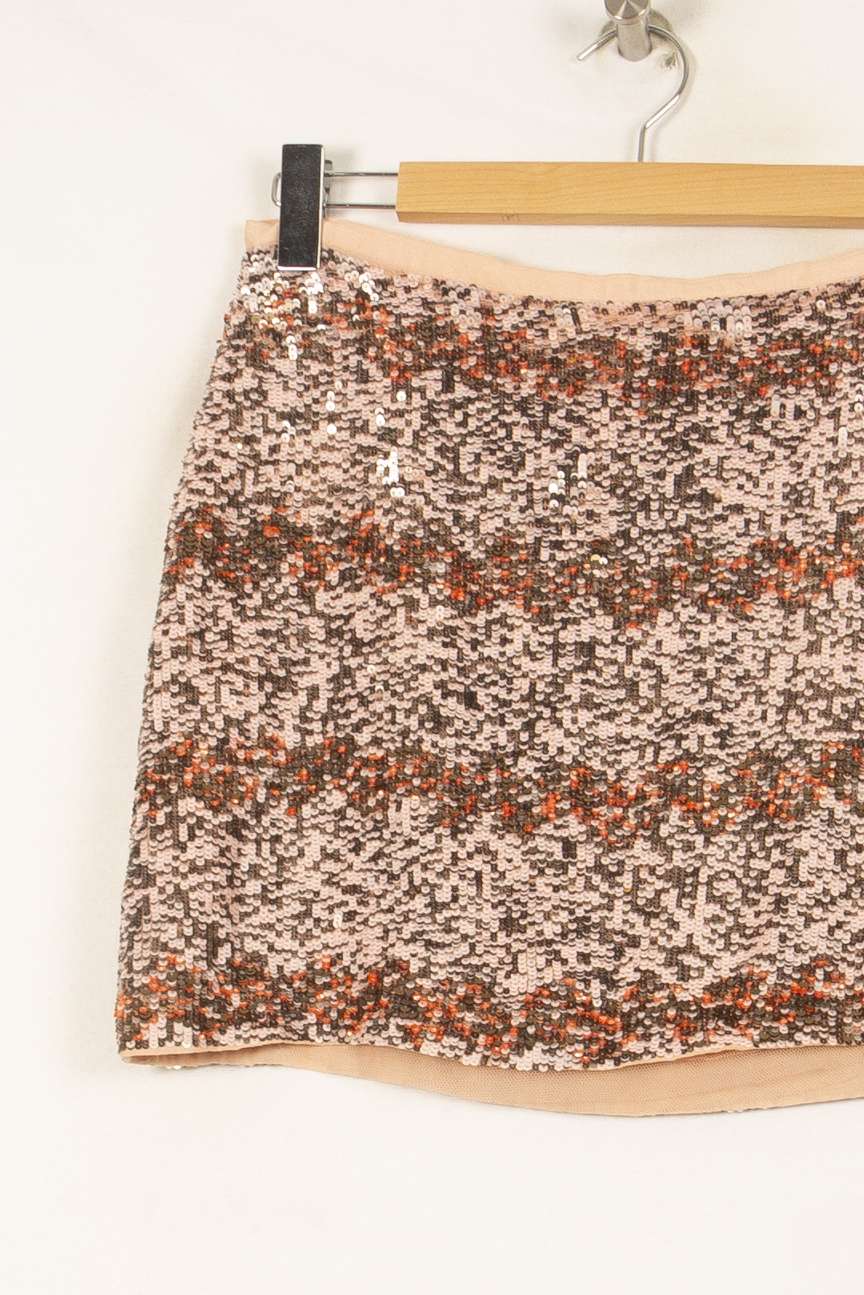 Jupe Courte Rose et Marron - Taille S/36 de la marque Bérénice | PARAD62543 - Vendu par Paradigme - Image 3