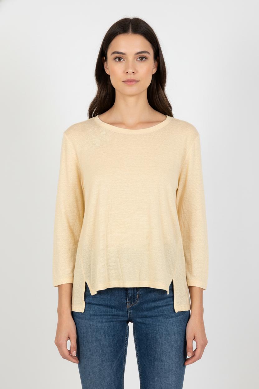 Tee-shirt Manches Longues Beige - Taille S/36