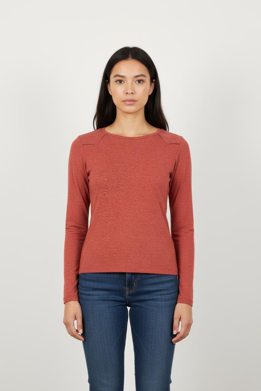 Tee-shirt Manches Longues Bordeaux - Taille S/36
