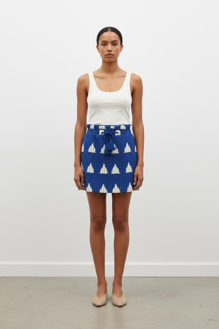 Jupe Courte Bleue et Blanche - Taille XS/34