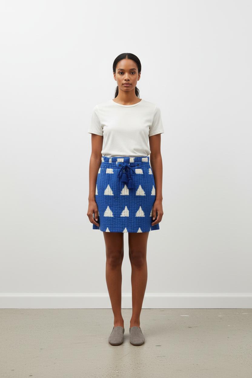 Jupe Courte Bleue et Blanche - Taille S/36