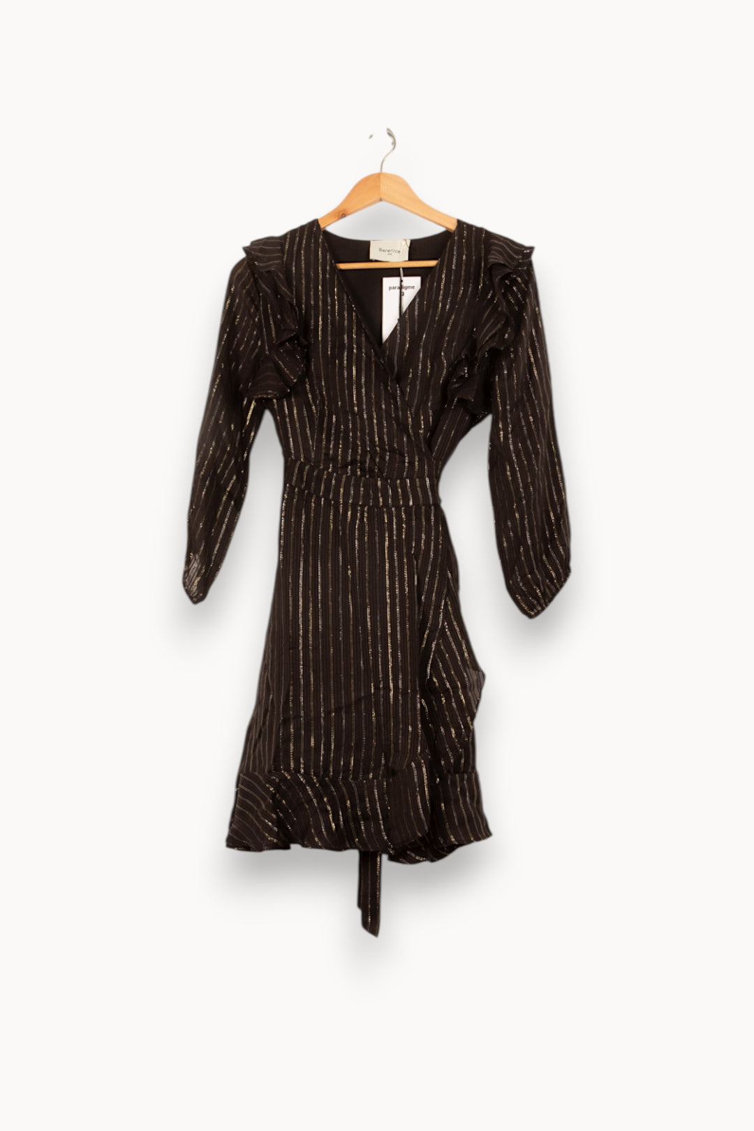 Robe Portefeuille Noire et Dorée - Taille S/36 de la marque Bérénice | PARAD62598 - Vendu par Paradigme - Image 2