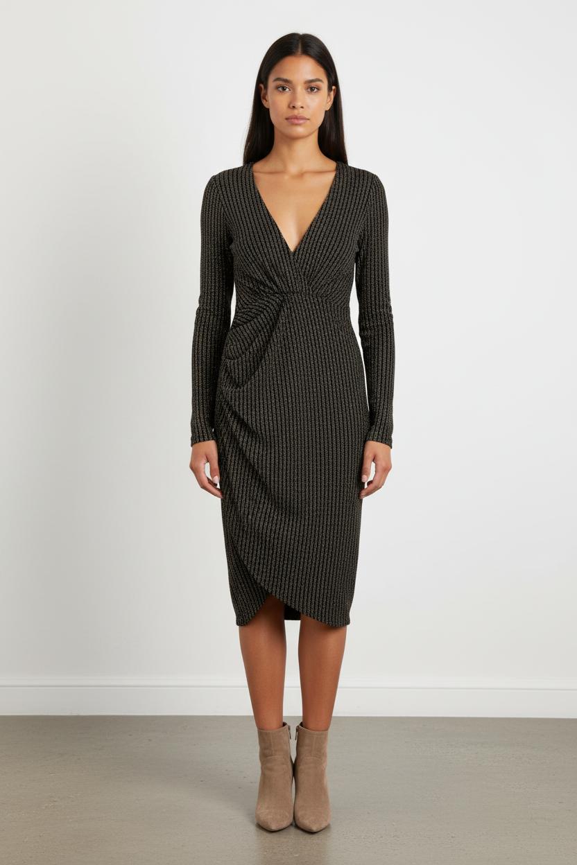 Robe Drapée Noire - Taille L/40