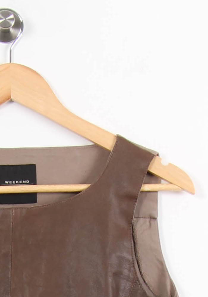 Robe Sans Manches Marron - Taille M/38 de la marque Weekend Max Mara | PARAD62660 - Vendu par Paradigme - Image 3