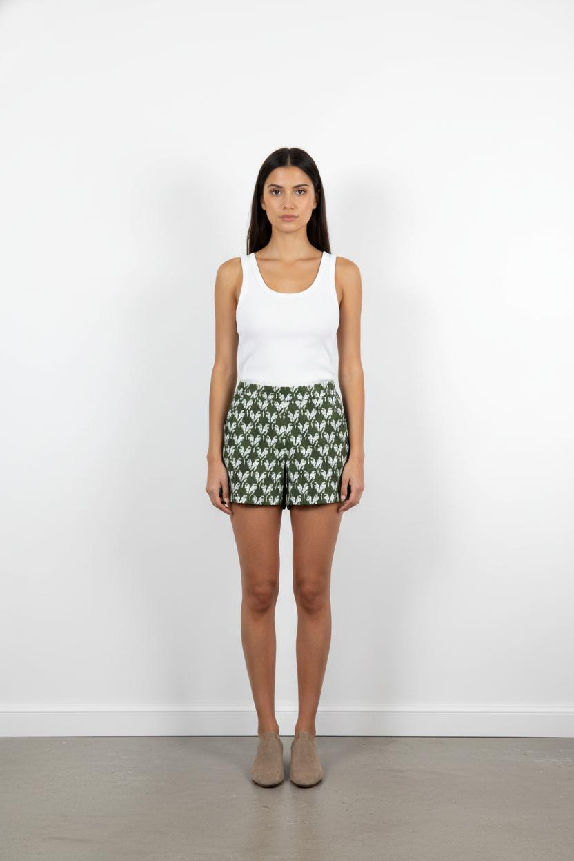 Short Vert et Blanc - Taille XS/34