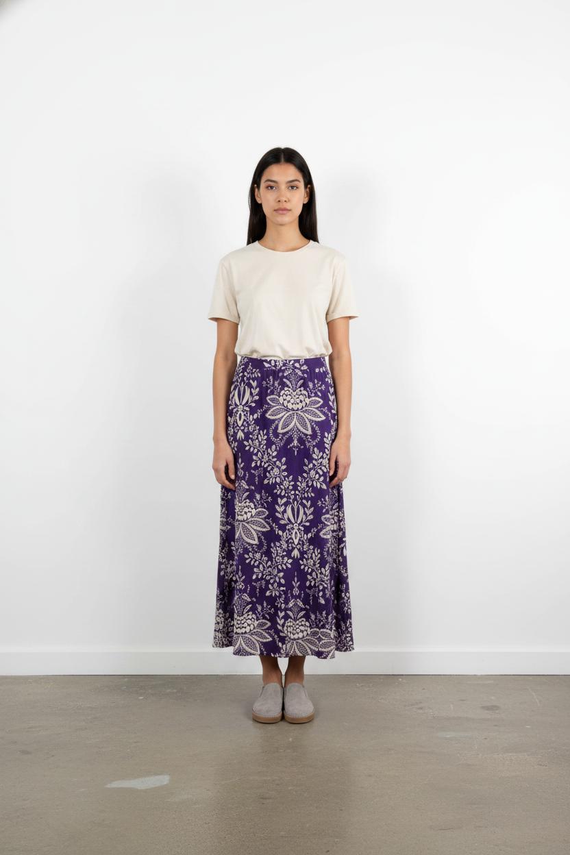 Jupe Longue Violette et Blanche - Taille XS/34