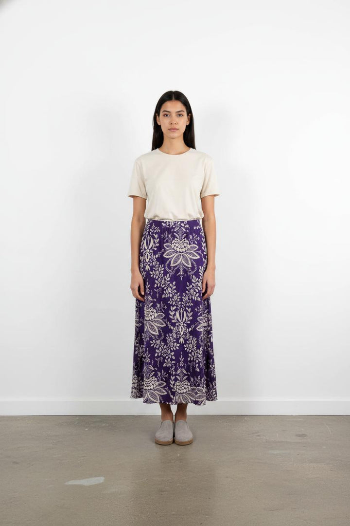 Jupe Longue Violette et Blanche - Taille XS/34