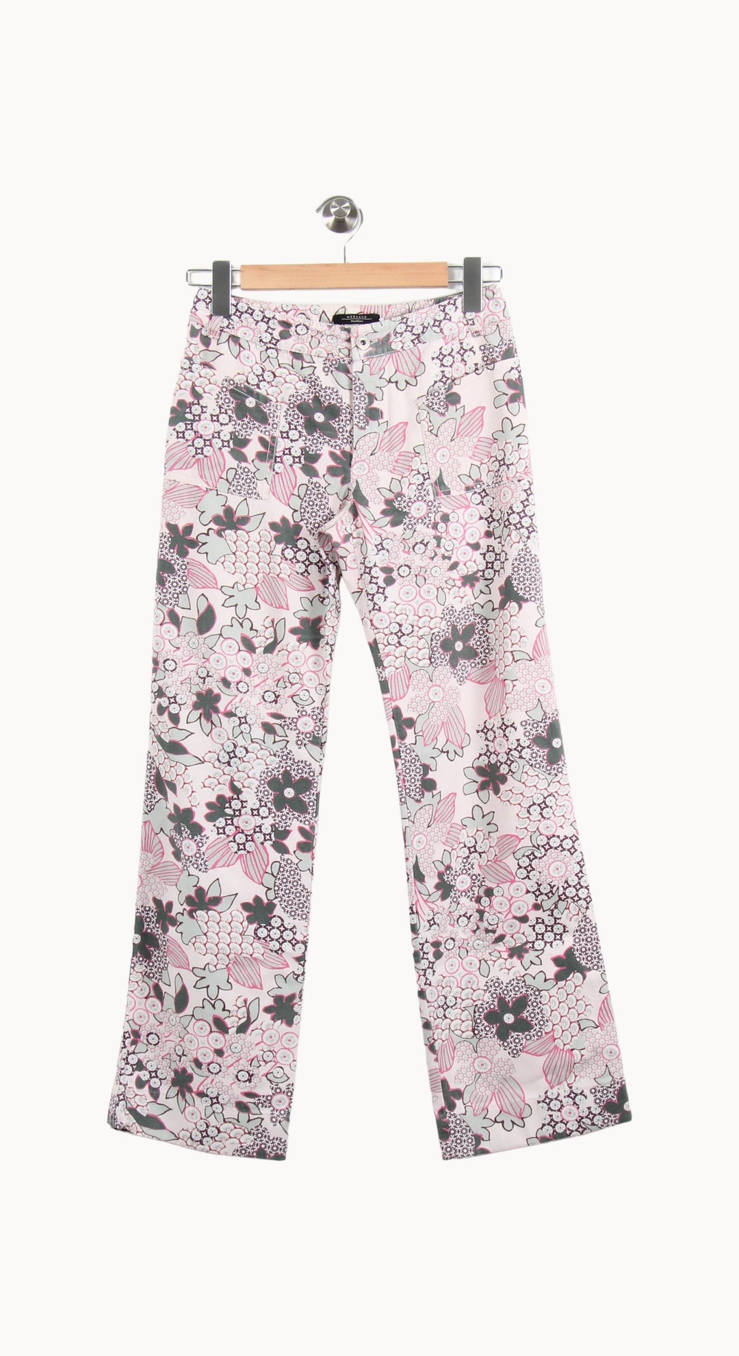 Pantalon Évasé Rose et Noir - Taille XS/34 de la marque Weekend Max Mara | PARAD62671 - Vendu par Paradigme - Image 2