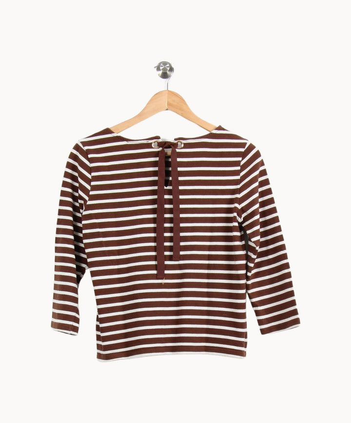 Marinière Marron et Blanche - Taille M/38 de la marque La Petite Etoile | PARAD62699 - Vendu par Paradigme - Image 4