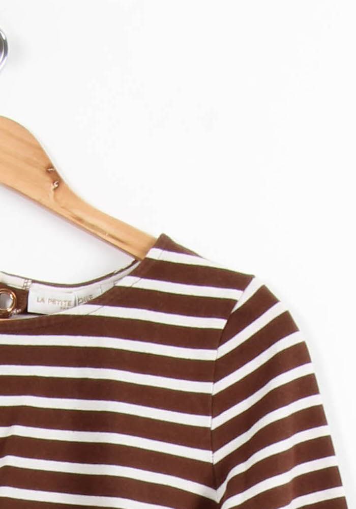 Marinière Marron et Blanche - Taille M/38 de la marque La Petite Etoile | PARAD62699 - Vendu par Paradigme - Image 3