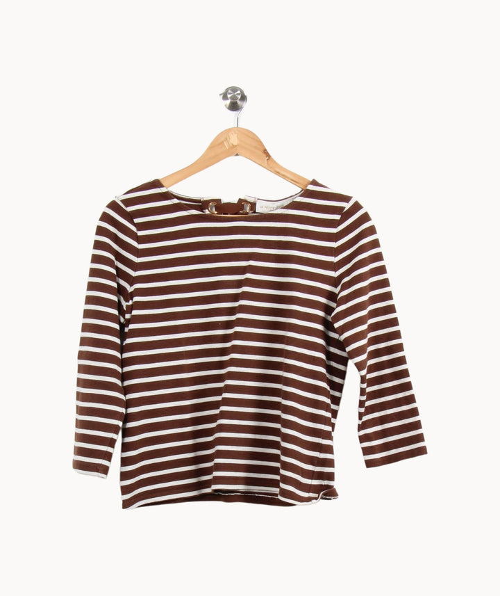 Marinière Marron et Blanche - Taille M/38 de la marque La Petite Etoile | PARAD62699 - Vendu par Paradigme - Image 2