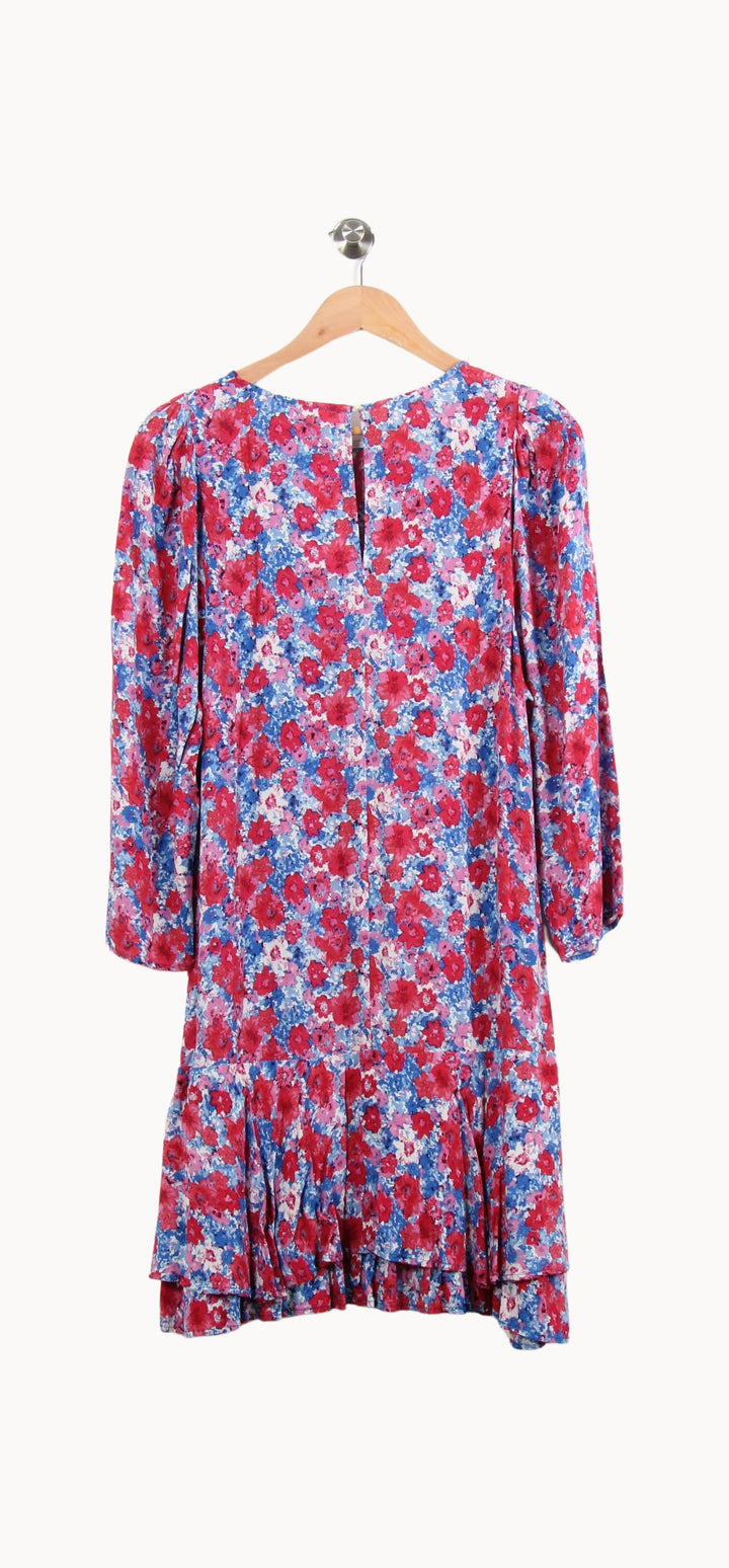 Robe Fleurie Rouge et Bleue - Taille L/40 de la marque Grace & Mila | PARAD62703 - Vendu par Paradigme - Image 4