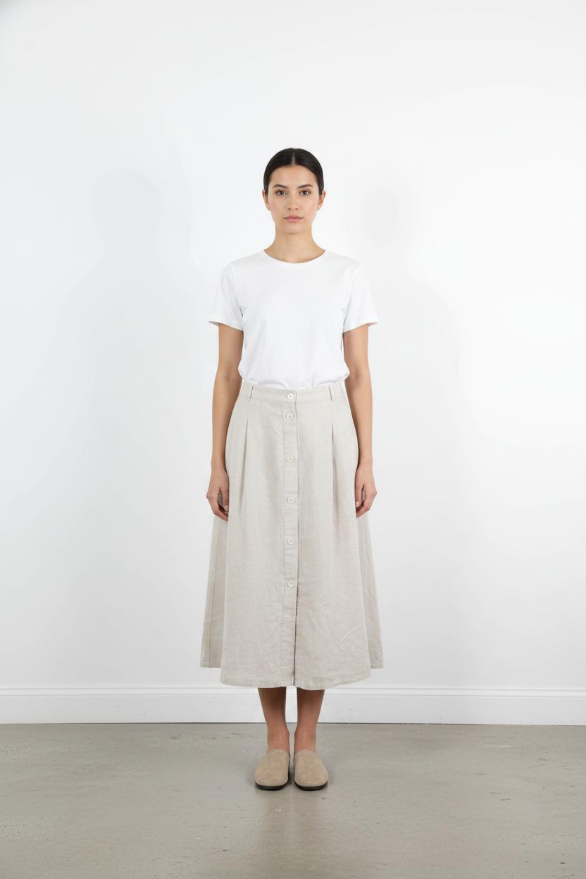 Jupe Midi Beige - Taille XL/42